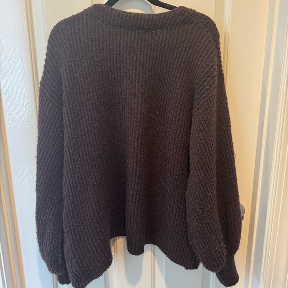 Flat White by Anthropologie Brown Cardigan Sweater One Size - Picture 3 of 12